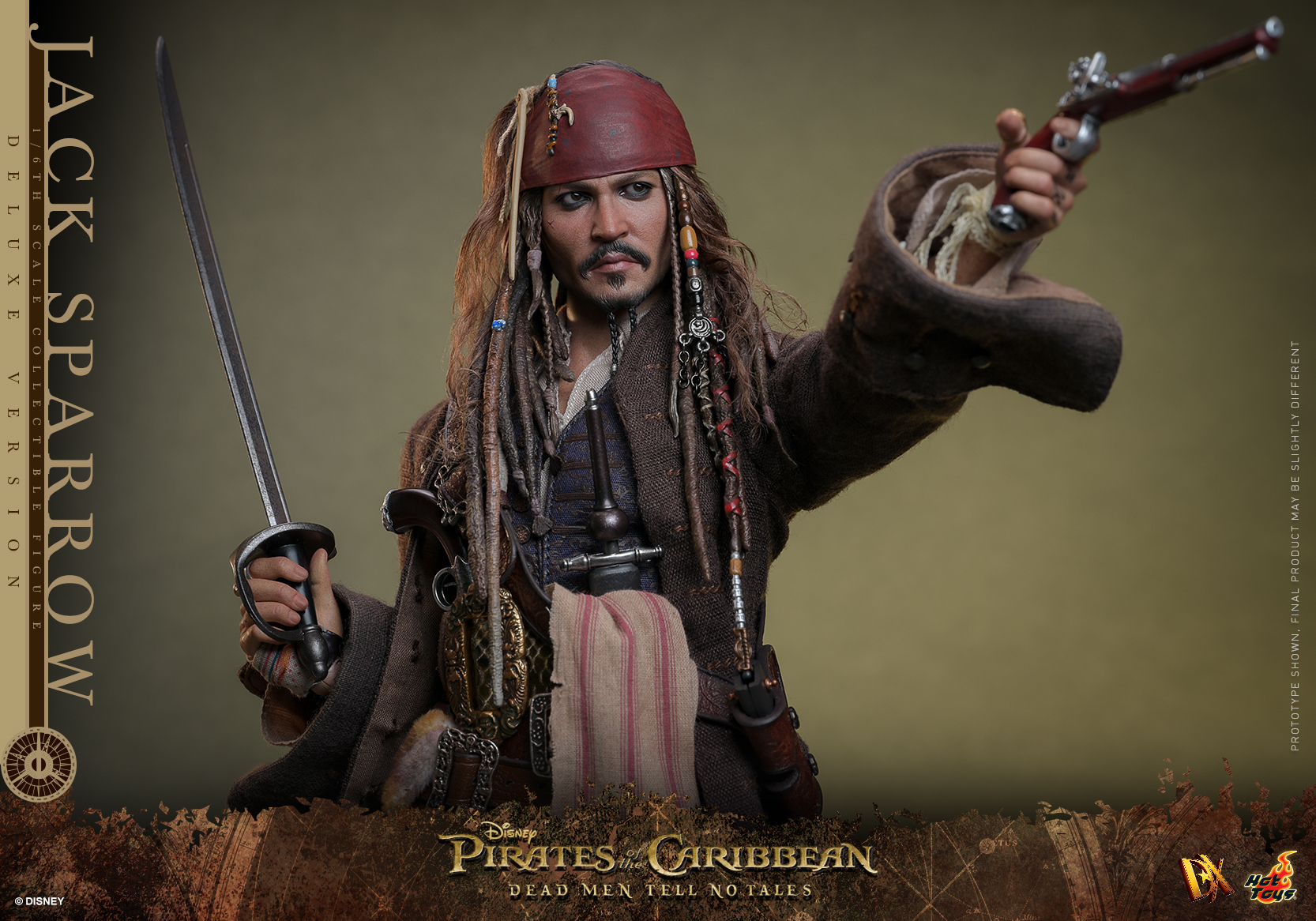 Hot Toys DX38 Pirates of the Caribbean: Dead Men Tell No Tales - Jack Sparrow (Deluxe Version)