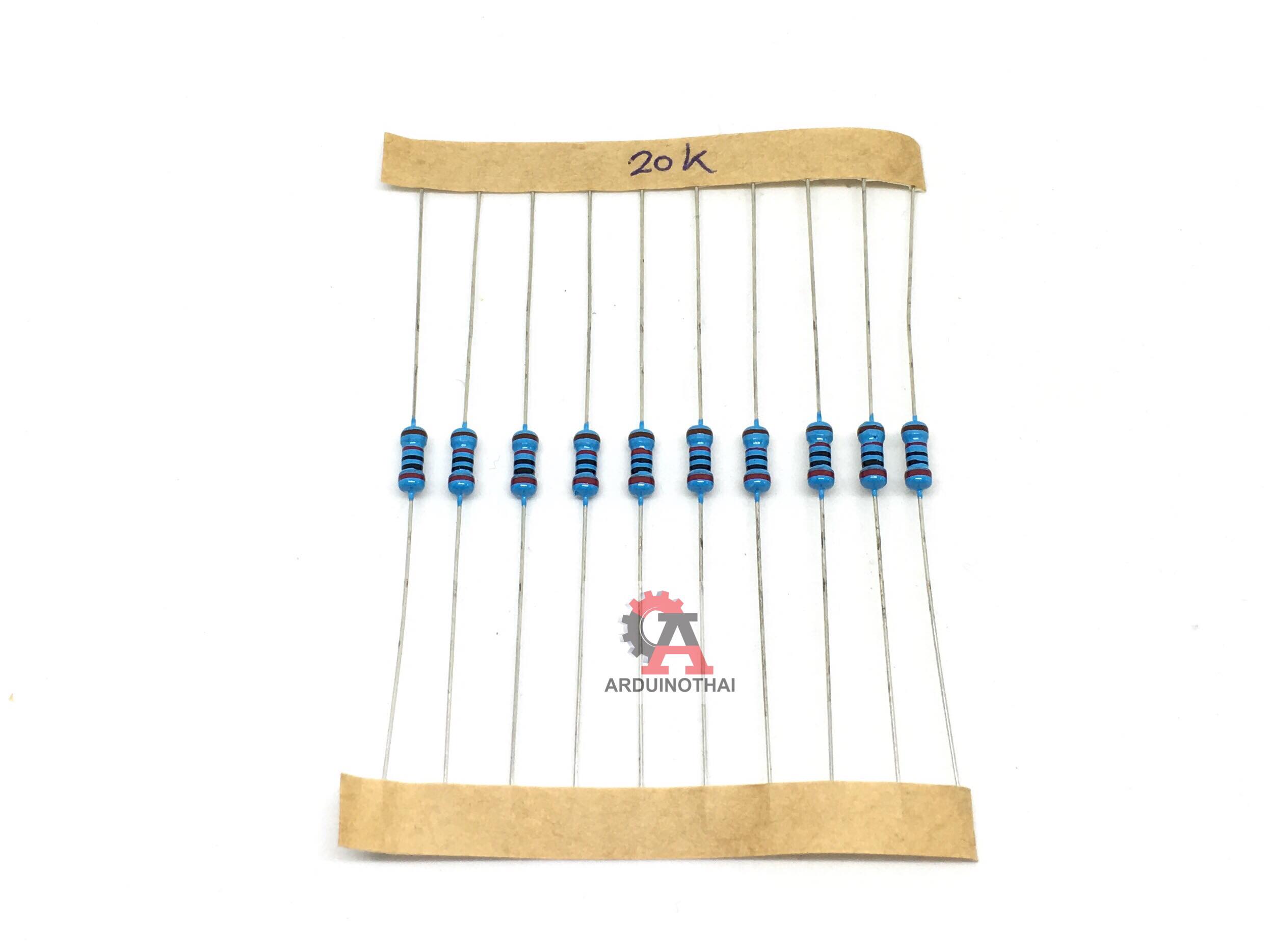 Resistor 20K 1/4W ตัวต้านทาน 20Kโอห์ม 1/4วัตต์