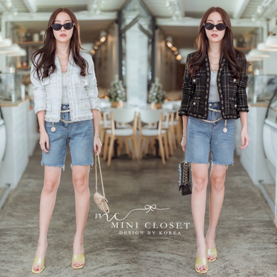 เสื้อคลุมผ้าทวีตเกาหลี ส่งฟรี