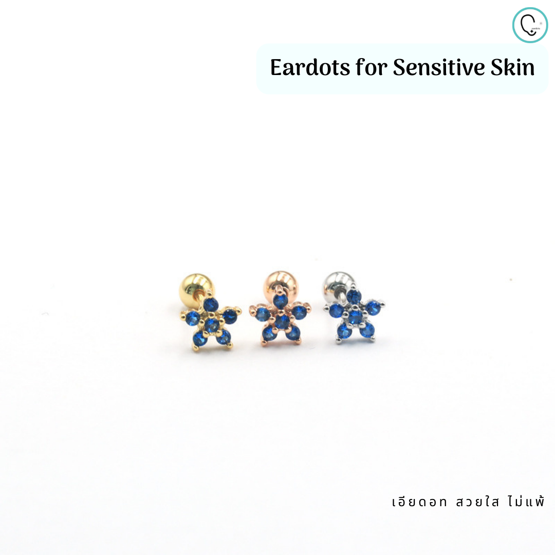 “เช็คสินค้าทัก line ก่อนโอนนะคะ”ต่างหูสำหรับผิวแพ้ง่าย Flower จิวขันน็อต ขนาดก้านปกติ ราคา/คู่_ETC19