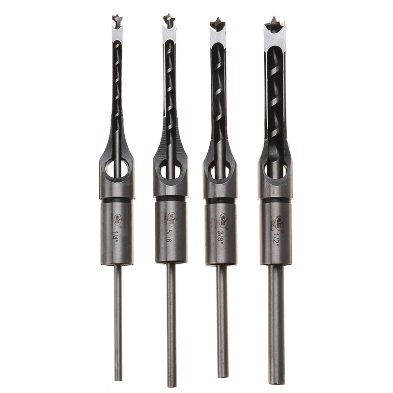 DS04 ชุดดอกเจาะรูไม้สี่เหลี่ยม 1/4 -1/2 สำหรับเจาะรูต่อโต๊ะ เก้าอี้ DIY