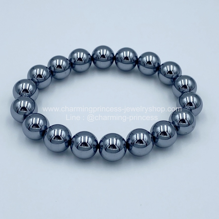 Terahertz Bracelet เทราเฮิร์ต 10 มม แร่สังเคราะห์ที่มีเพื่อการบำบัด รักษา เป็นเทคโนโลยีจดสิทธิบัตร จากประเทศญี่ปุ่น