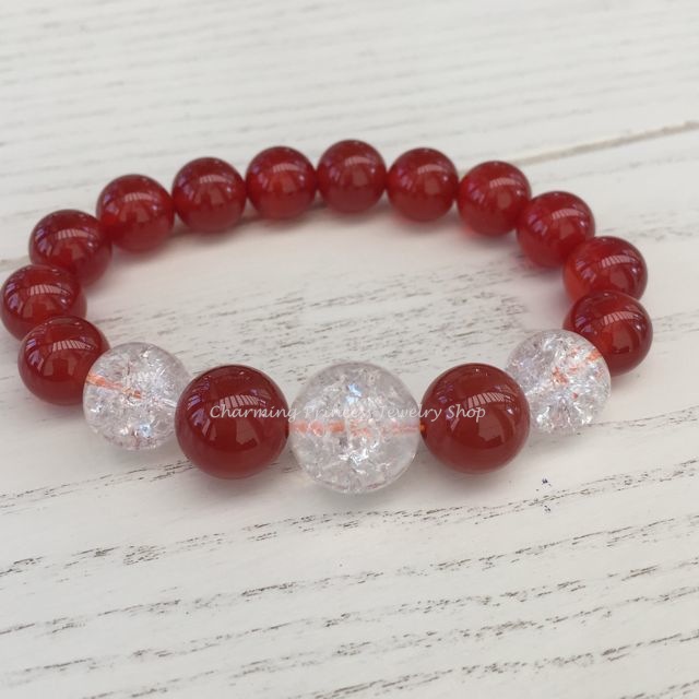Carnelian Frozen Quartz หรือ Ice Quartz คาร์เนเลี่ยน ไอซ์ควอทซ์ เทวีแห่งความอุดมสมบูรณ์ ช่วยเรื่องการเงิน และสุขภาพ