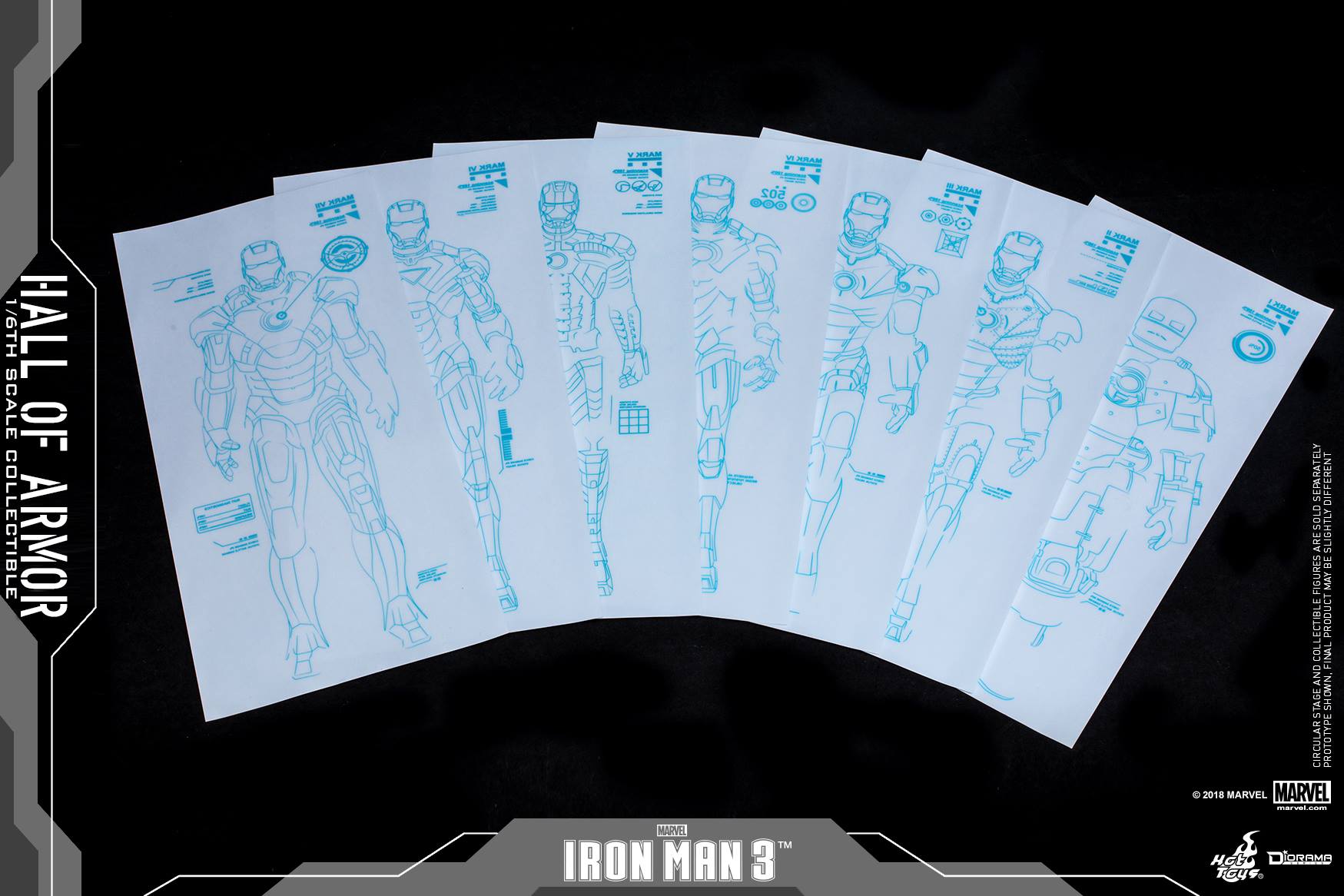 Hot Toys DS001C IRON MAN 2 - HALL OF ARMOR (Set of 7)