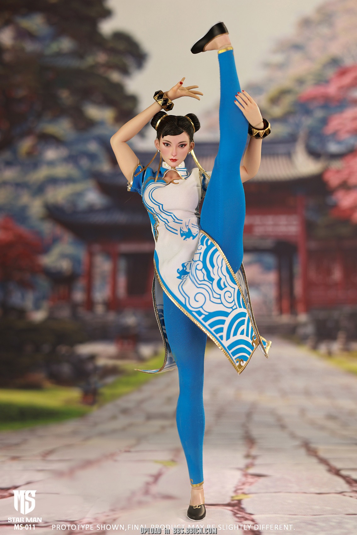 STAR MAN MS-011 Female Fighter Chun-li (Blue Cloud Patterned White Cheongsam Version)