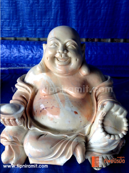 พระสังกระจายนั่งถือก้อนทอง สูง 30 เซน หินอ่อน