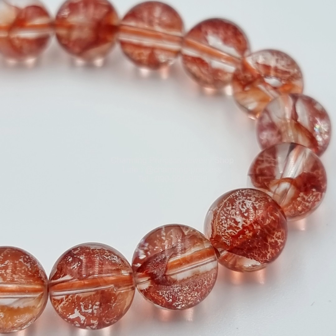 Hematoid In Quartz 10 mm เฮมาทอยด์ ฮีมาทอยด์ AAA+