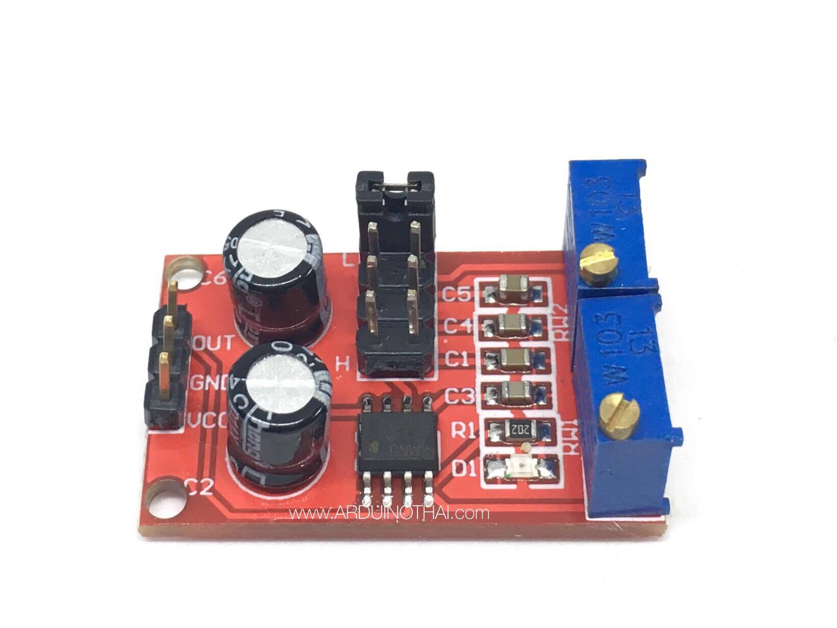NE555 pulse frequency duty cycle adjustable module