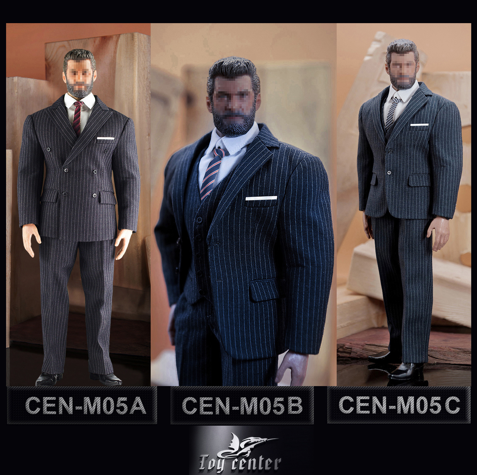 Toy Center CEN-M05C Gentermen Striped Suit (Light Grey)