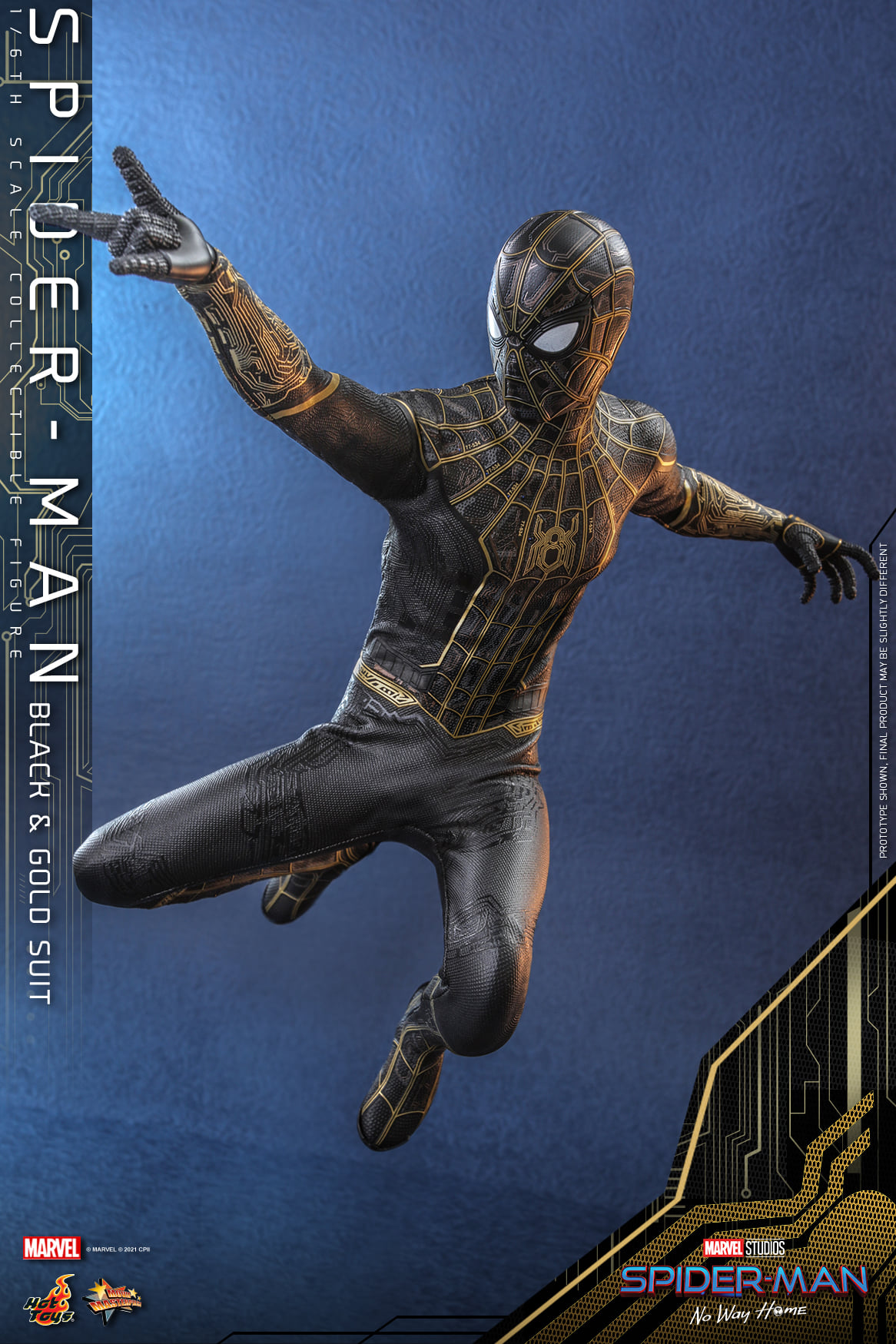 Hot Toys MMS604 1/6 Spider-Man: No Way Home - Spider-Man (Black & Gold Suit)
