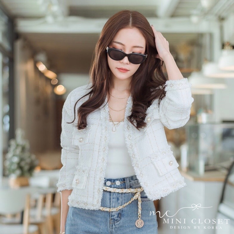 เสื้อคลุมผ้าทวีตเกาหลี ส่งฟรี