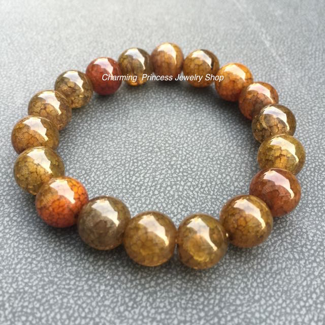 Crackle Agate อาเกตเกล็ดมังกร 10 mm เครื่องรางของขลังมาตั้งแต่โบราณ ป้องกันอันตรายให้กับผู้สวมใส่ และยังช่วยเพิ่มความร่ำรวยมั่งคั่งอีกด้วย