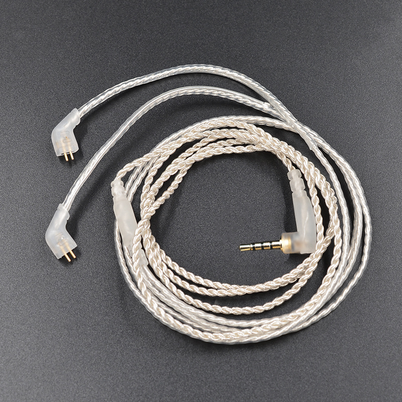 ขาย KZ 2.5 balanced สายชุบเงินถัก ขั้ว 2 พิน แบบ 2.5 balanced สำหรับหูฟัง KZ