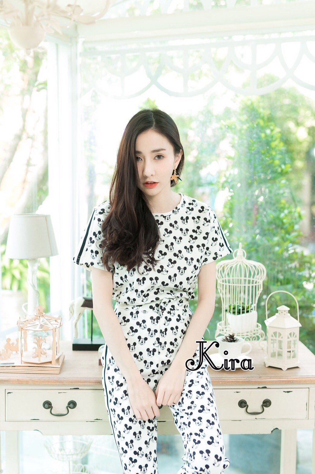 ส่งฟรี!! ชุดเซท เสื้อลาย Mickey ลายเต็ม ใส่แมตซ์กับกางเกงขายาว