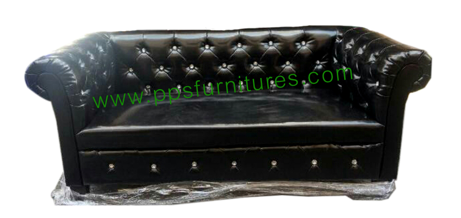 โซฟาหนังพีวี สีดำ
