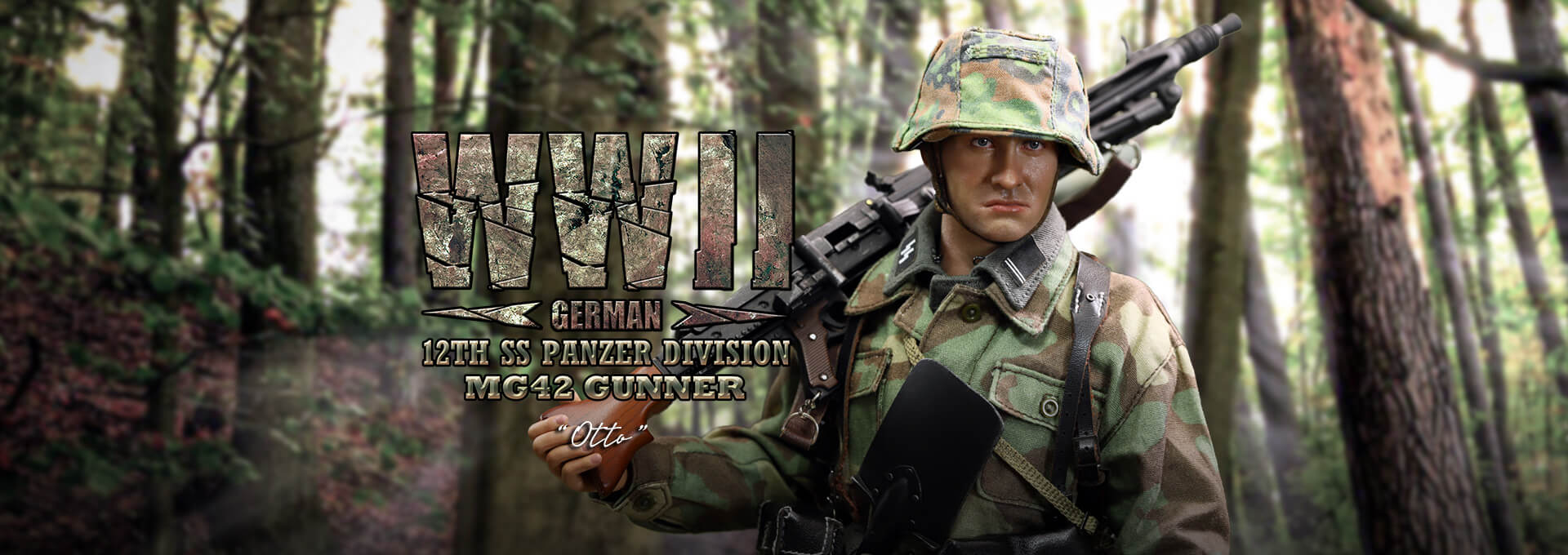 DID D80169 1/6 WWII German 12th SS Panzer Division MG42 Gunner – Otto