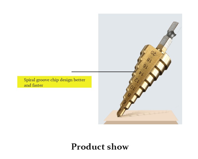 ST08 ดอกเจาะคว้านรู ดอกเจาะขั้นบันได Step Drill ชุบไทเทเนียม เจาะ ไม้ เหล็ก ยกชุด 3 ดอกเบอร์ มิล