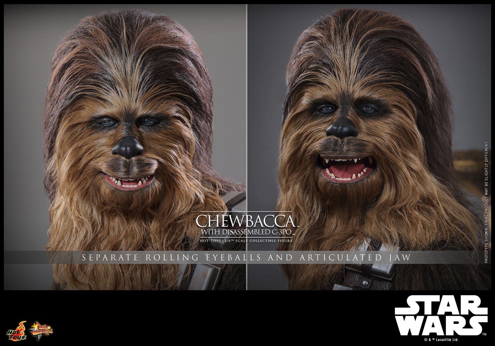 Hot Toys MMS766 Star Wars Episode V: The Empire Strikes Back - Chewbacca with Disassembled C-3PO