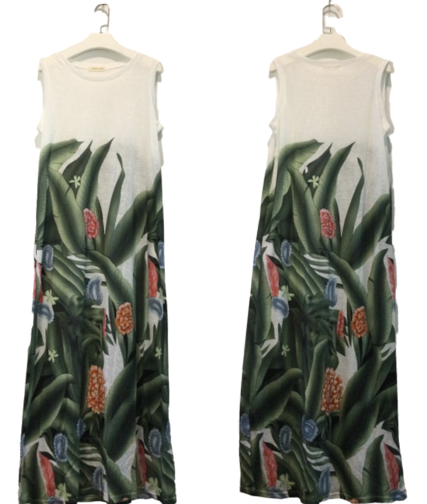 เดรสยาวแขนกุด ผ้าสลาฟปริ้นลายสวยผ้าใส่สบาย เดรสไปเที่ยวทะเล คาเฟ่ เดินห้างฯ ใส่ได้หลายโอกาสค่ะ