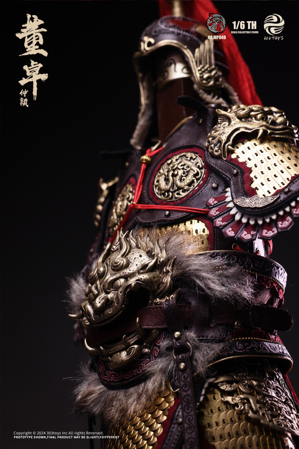 303TOYS MP040 + MP041 THREE KINGDOMS SERIES: DONG ZHUO ZHONGYING - MARQUIS OF MEI (EXCLUSIVE COPPER EDITION) + WARHORSE OF DONG ZHUO