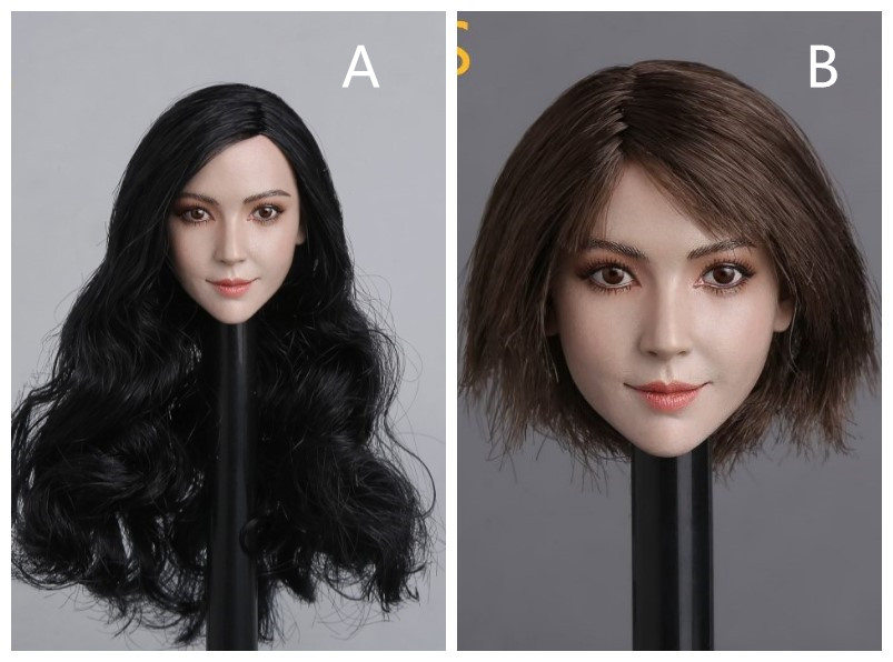 GACTOYS GC011B Asian beauty headscuplt (Short Brown Hair)