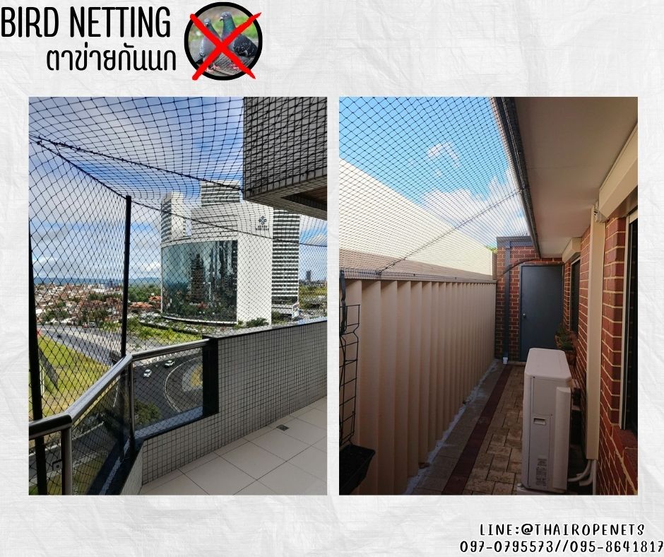 าข่ายกันสัตว์ กันนก bird netting สีดำ เชือกหนา 1.5 มิล ช่องตา 3x3 cm.ตาข่ายดักนกเข้าสวน ทำตามขนาดที่ต้องการ