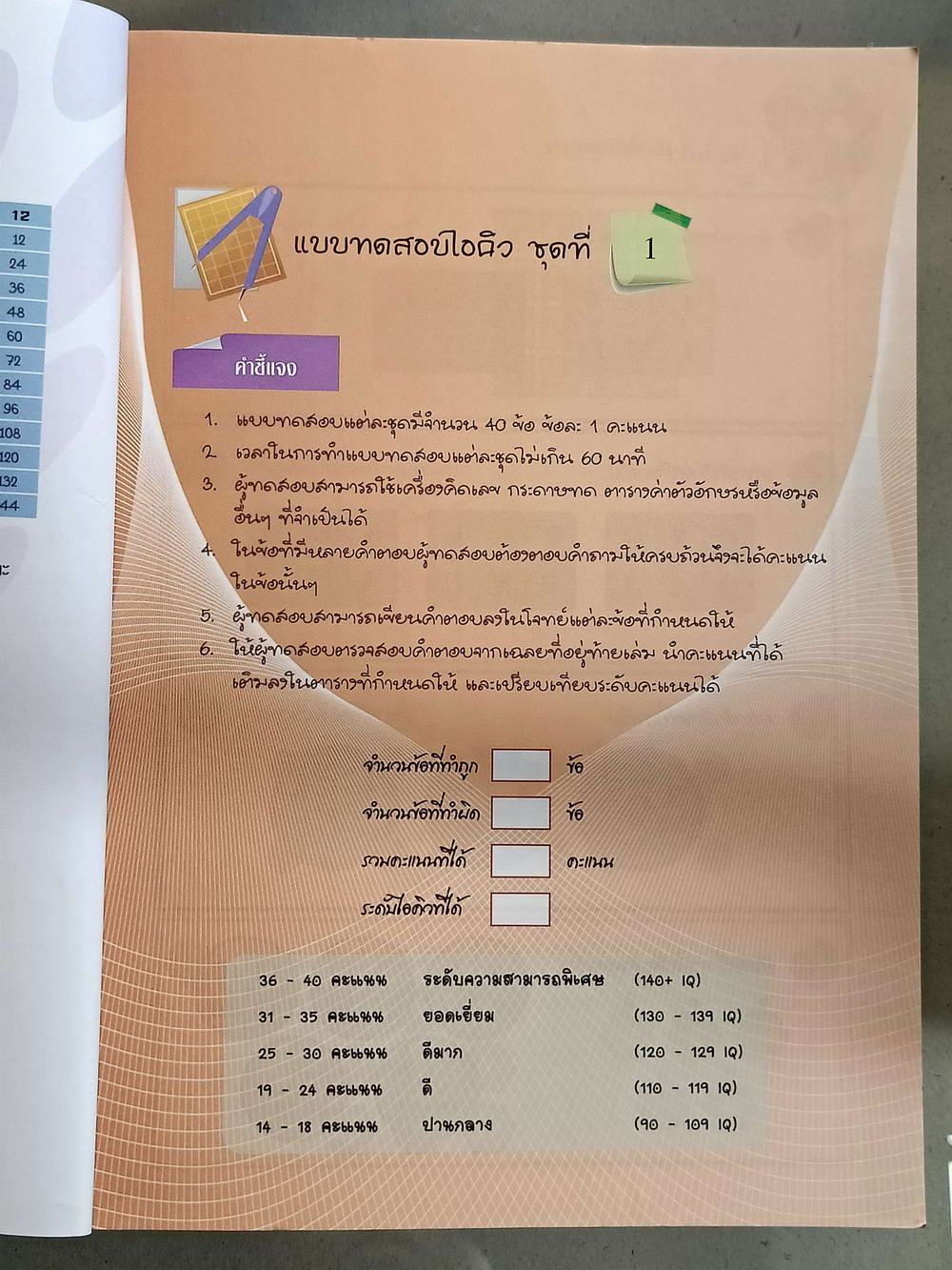 หนังสือมือสอง 079 แบบทดสอบ IQ EQ test เล่ม 1 ความหนา 235 หน้า หนังสือเล่มนี้ขายแล้ว