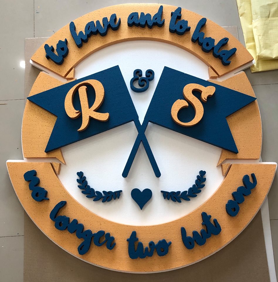 ป้ายงานแต่งโฟม ตัวอักษรย่อ