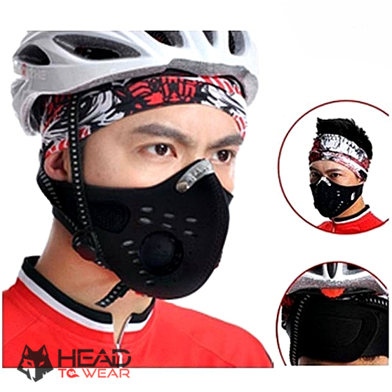 หน้ากากปิดจมูก และปาก มีแผ่นกรองฝุ่น : สีดำ BLACK รหัส JA004
