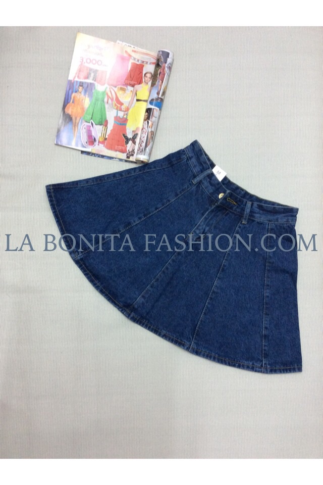 Skirt Jean Denim กระโปรงยีนส์กระดุมหน้า งานตัดต่อด้วยผ้า 9 ชิ้น ทำให้ pattern ออกมาน่ารักมาก ๆ