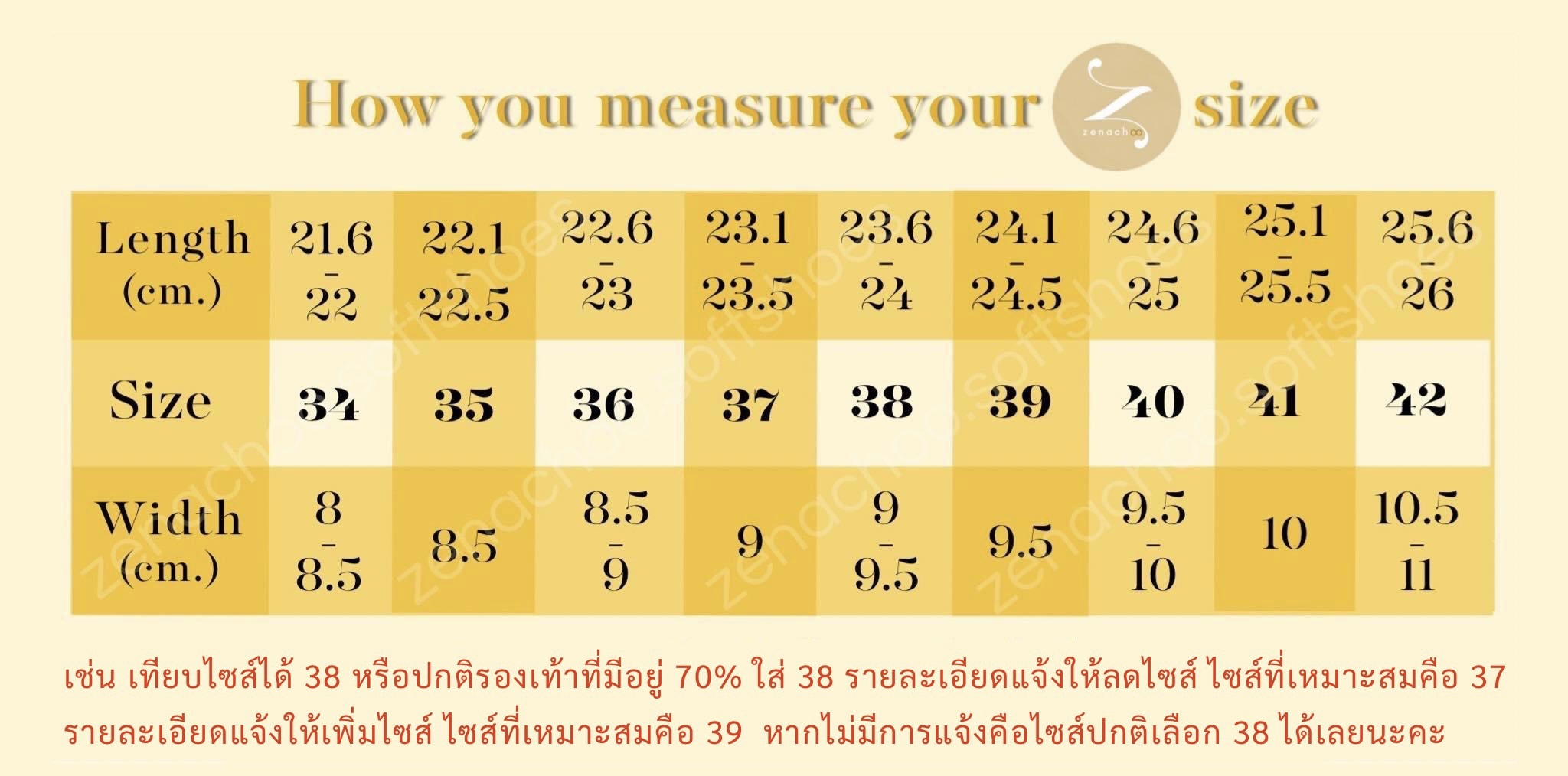 ทรงปกติ เปลี่ยนไซส์ได้ไม่รับคืน Zenachoo รองเท้าสุขภาพ รุ่น Milin ความสูง 1.5 นิ้ว