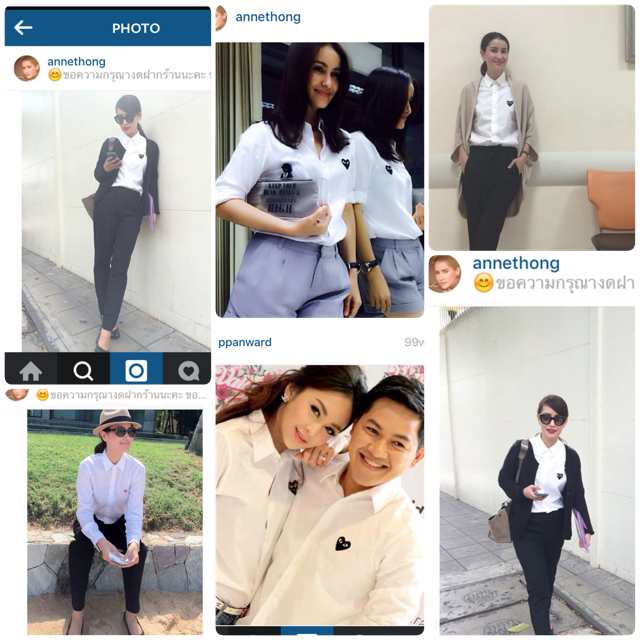 Play Comme เสื้อเชิ้ตหัวใจ ดาราเซเลปใส่ตรึม Must Have คร้า