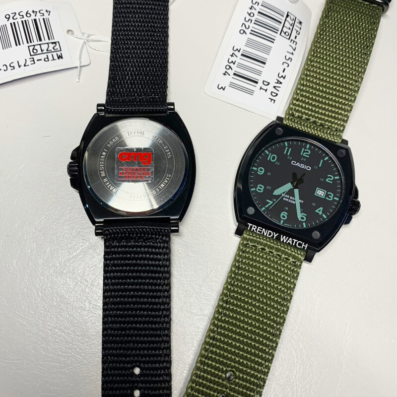 นาฬิกาข้อมือ ผู้ชาย Casio Standard Men MTP-E715 Series สายผ้า MTP-E715C-1A,MTP-E715C-3A