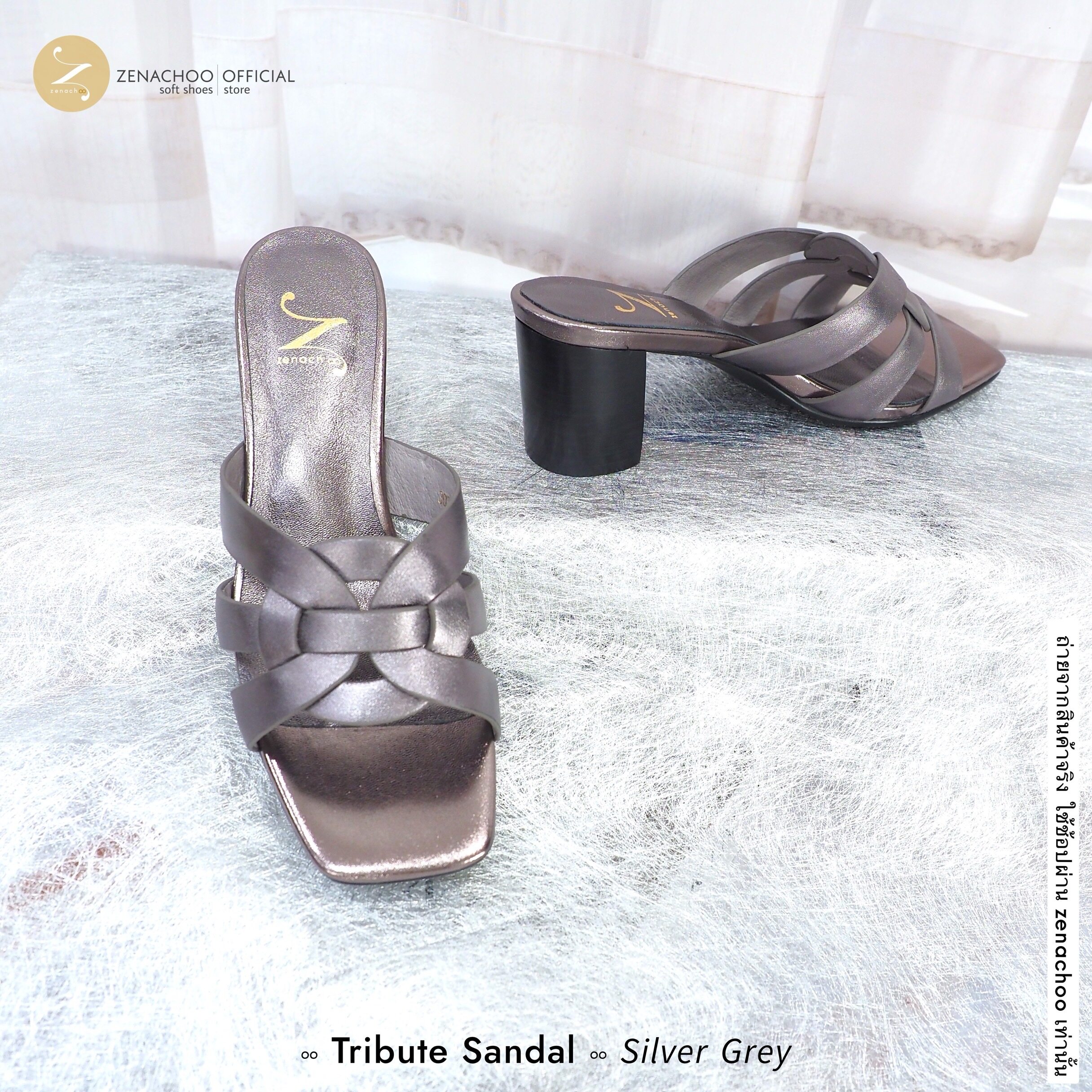 ทรงปกติ เปลี่ยนไซส์ได้-ไม่รับคืน Zenachoo รุ่น Tribute สูง 2นิ้ว หนังแกะนิ่ม ทรงสวยมาก