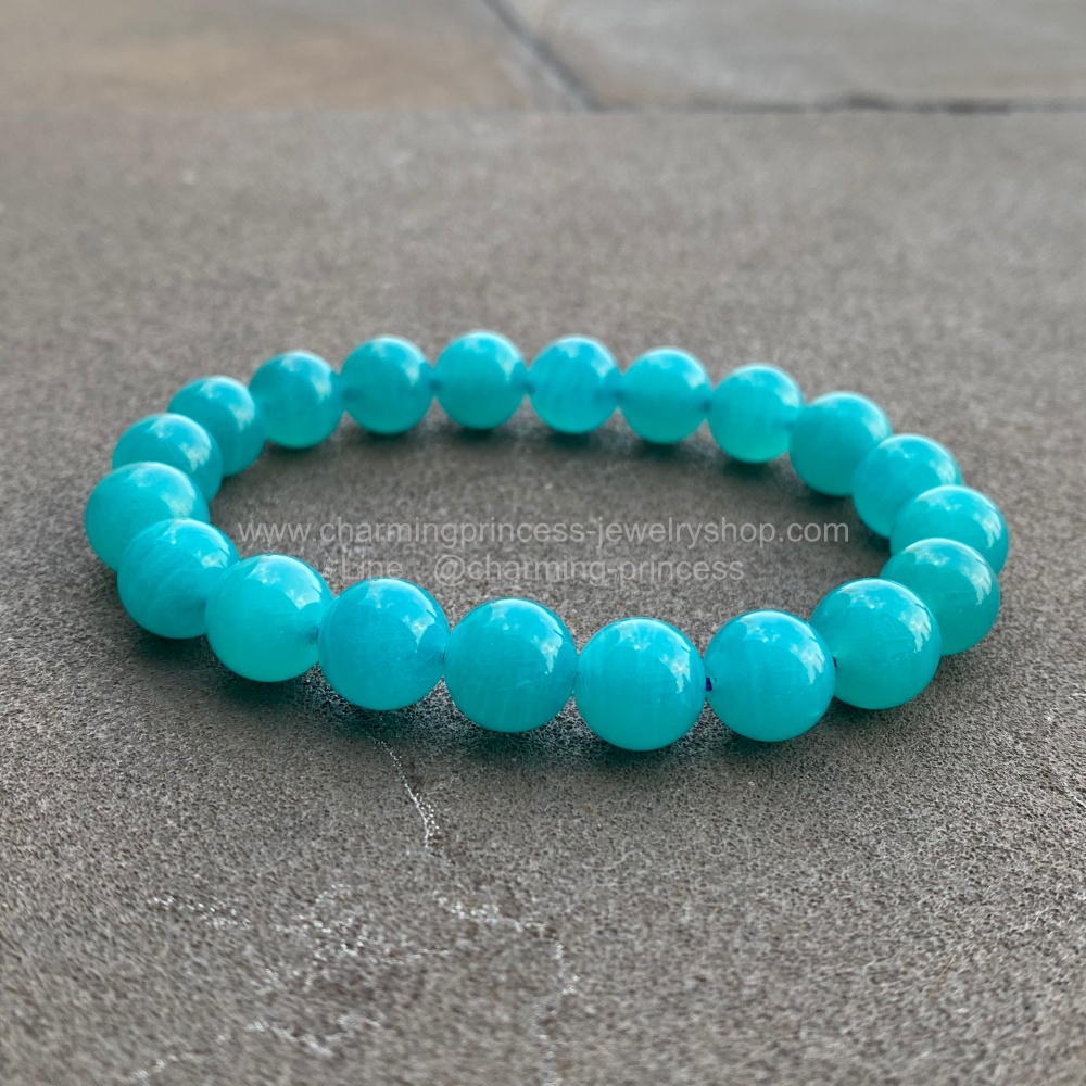 Amazonite อมาโซไนท์ AAA 10 มม นำพาโอกาศทางด้านการงาน การเงิน