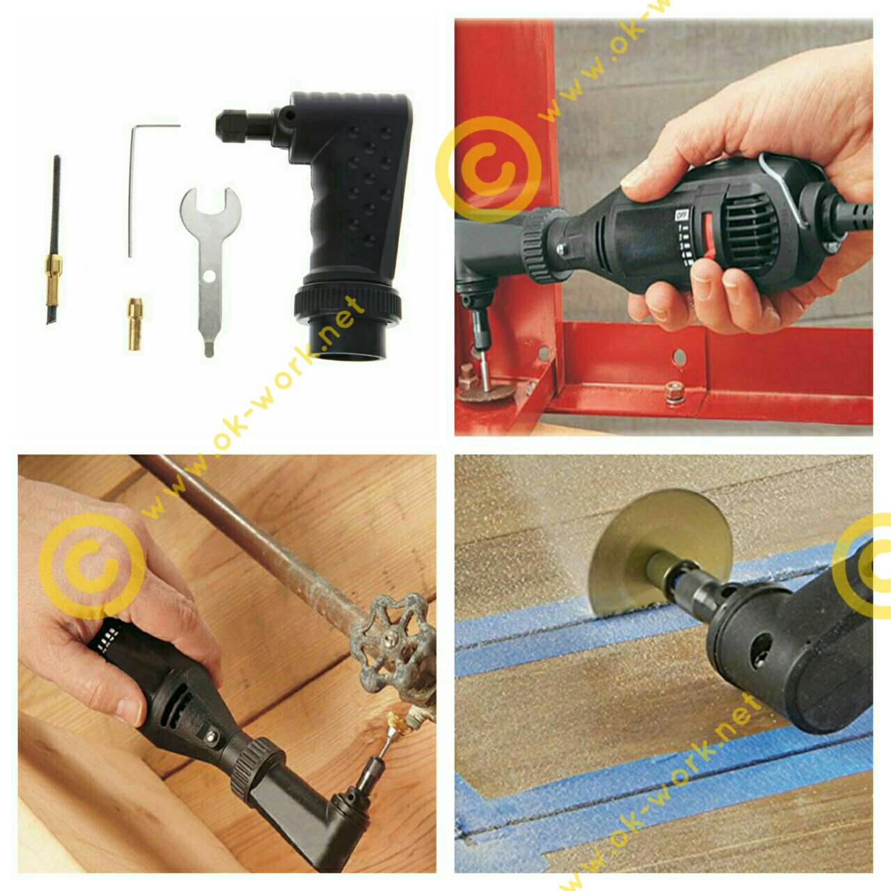 AD24 ข้อต่อ90 องศา สำหรับเครื่องจียรมินิ / Dremel