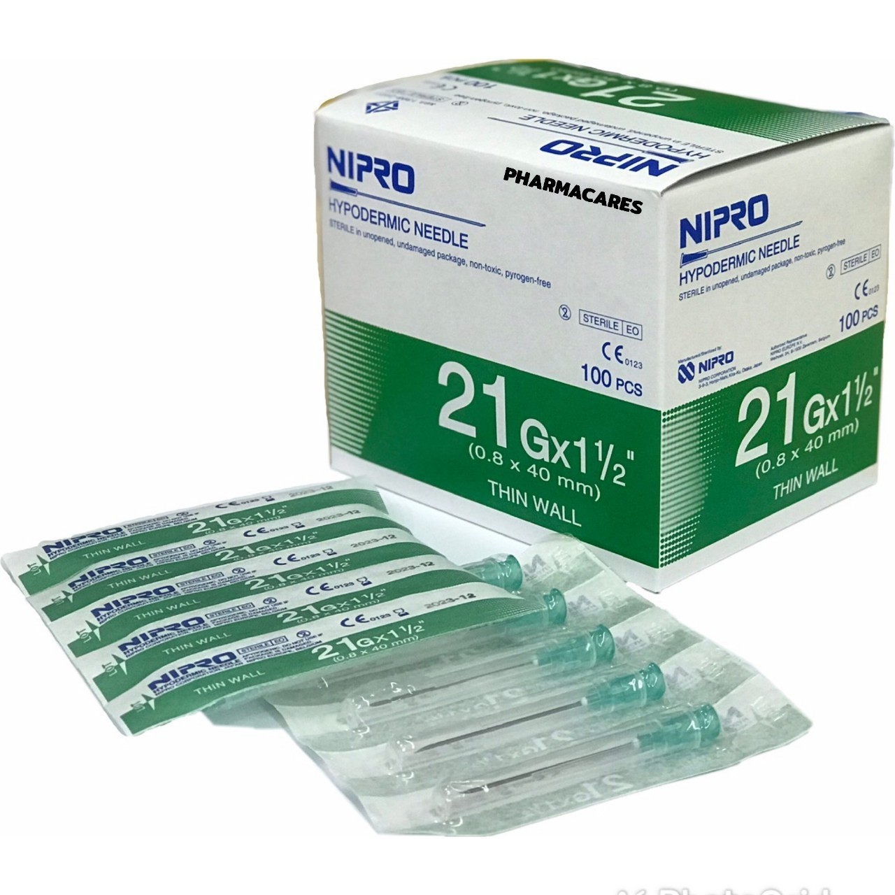 NIPRO 21Gx1 1/2นิ้ว (1 กล่อง 100 ชิ้น) นิโปร