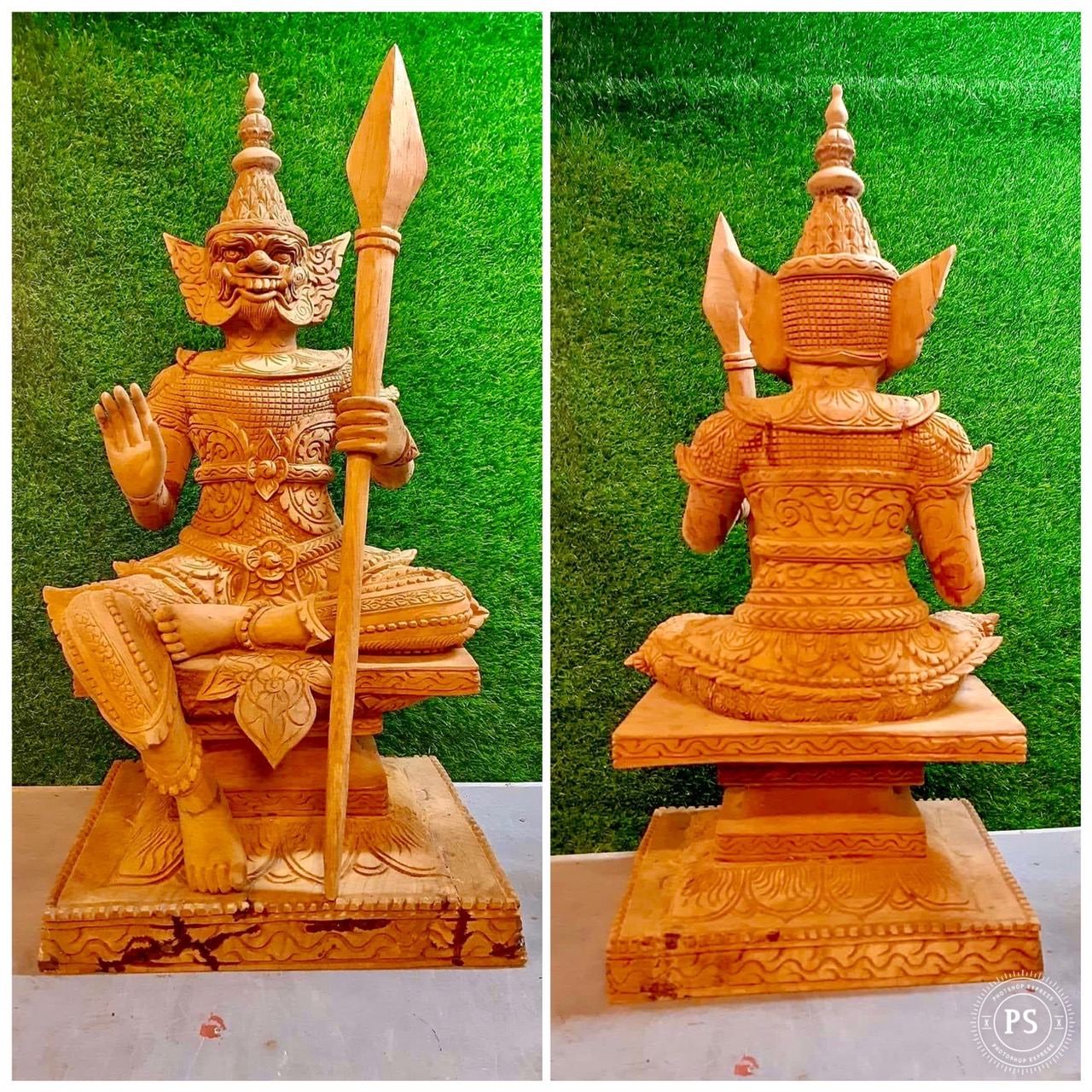 พระพิราพ พระพิราพไม้สักทองแกะสลัก