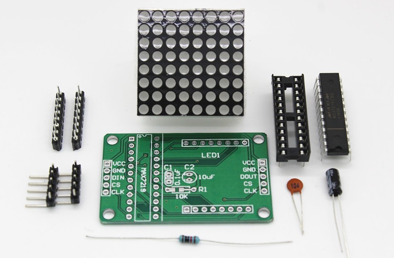 MAX7219 dot matrix display module 8x8 (DIY) จอสีแดง