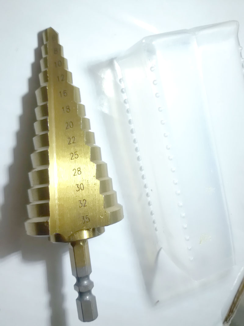 ST03 ดอกเจาะคว้านรู Step Drill ชุบไทเทเนียม ดอกใหญ่เบอร์มิล 6-35 มิล แบบ แกนปลดสวมเร็ว หกเหลี่ยม