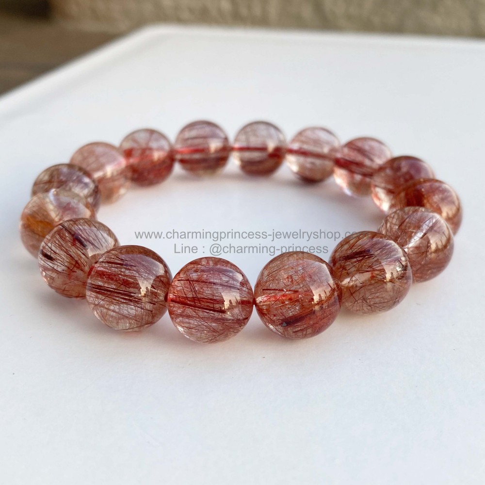 ไหมเศรษฐี (Mica Rutilated Quartz) อัญมณีแห่งความมั่งคั่งร่ำรวย 14 มม AAA+