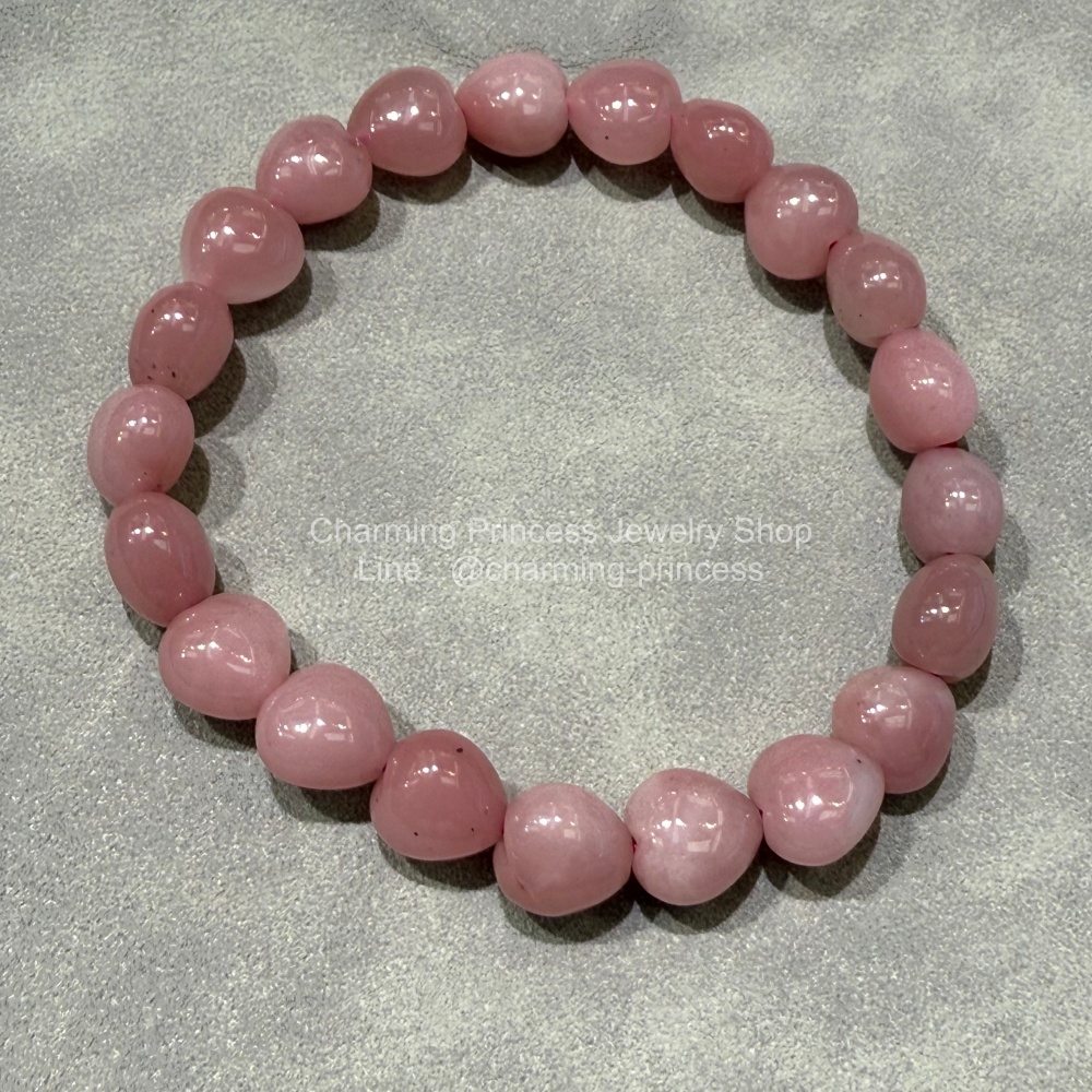 Guava Quartz ควอตซ์สีฝรั่ง รูปหัวใจ 9 มม เปรียบเสมือนเป็นอัญมณีแห่งความรัก