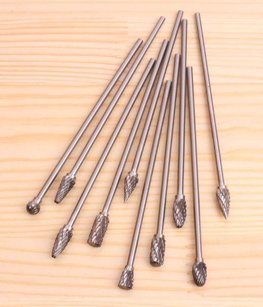 DS10 ชุดดอกเจียรคาร์ไบแกน 3 มิล แกนยาว 100 มิล สำหรับ เจียรฝาสูบ พอทไอดี หรือที่ลึกๆ ชด 10 ดอก