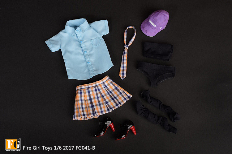 Fire Girl Toys FG041-B trendy pleated skirt school uniforms (blue)