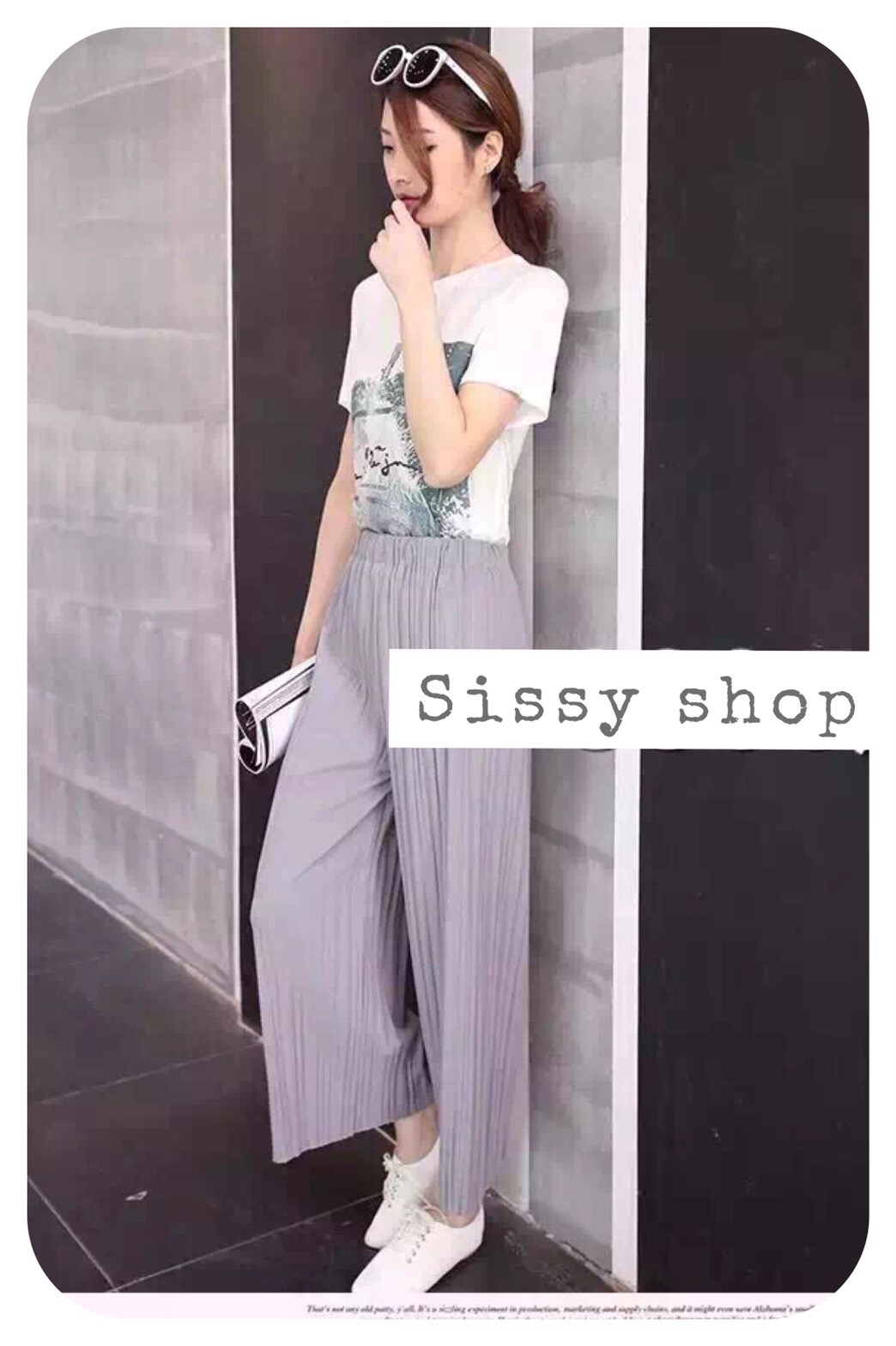 กางเกงผ้าอัดพลีท ผ้าทิ้งตัว ยืดได้ ไม่บางไม่หนาไปนะคะ ใส่ง่ายๆในวันสบายๆ สีหวานๆพาสเทลกันเลยค่ะ ขนาด ยาว 32"