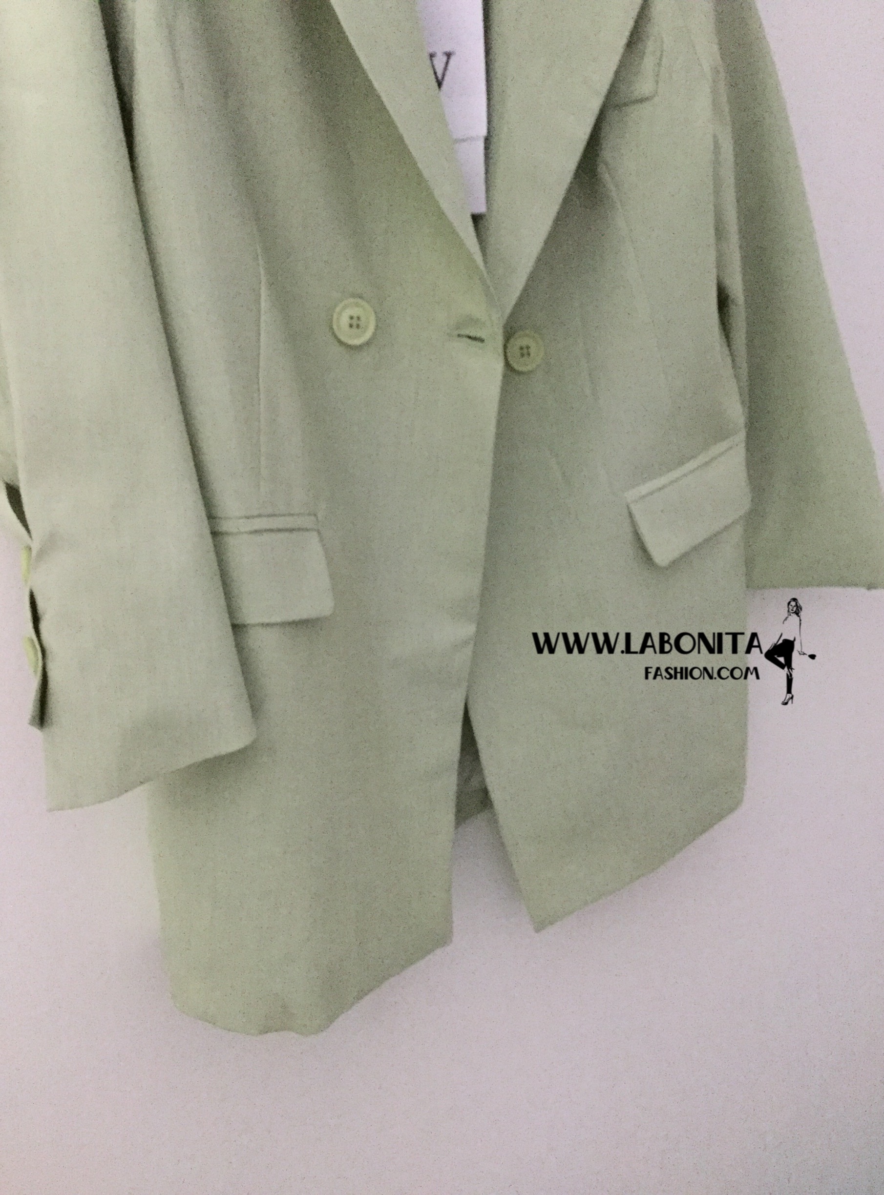 เสื้อสูทเกาหลี สีเขียวมิ้น