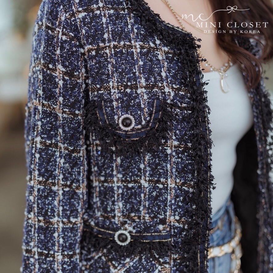 เสื้อคลุมผ้าทวีตสไตล์เกาหลี