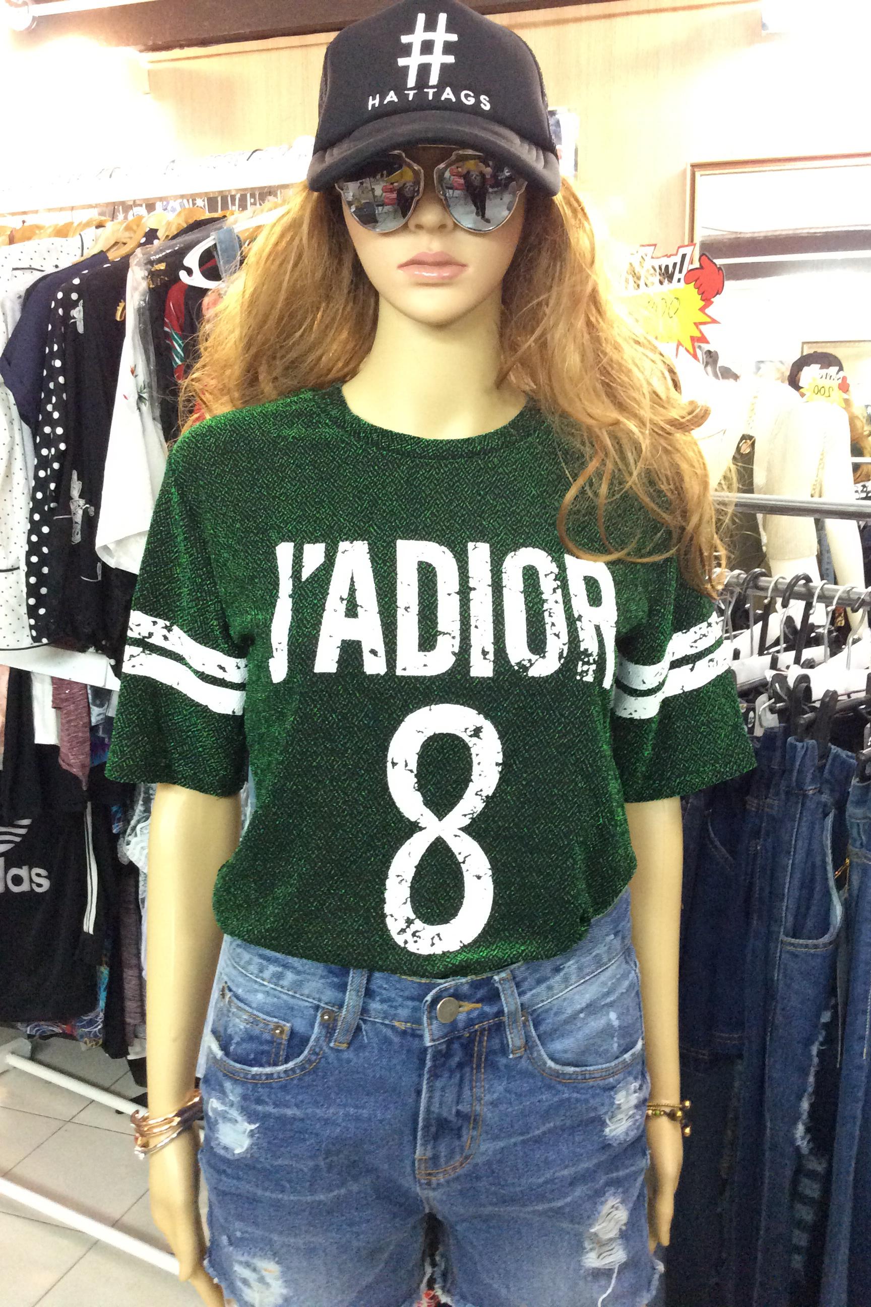 🦋เสื้อยืดสไตล์เกาหลี ผ้าวิ้งๆวาวๆ สกรีน J'ADIOR 8 เนื้อผ้านุ่มนิ่มใส่สบาย