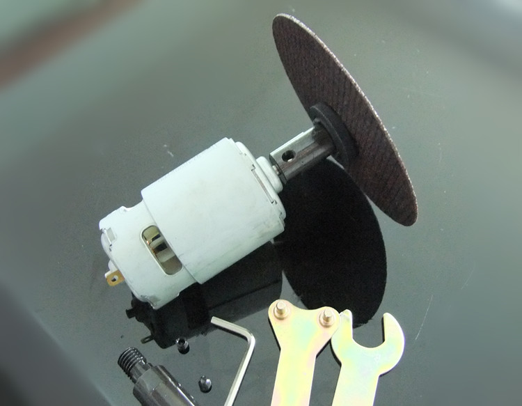 AD20 ชุดแปลงมอเตอ์ RS775 แกน 5 มิล เป็นเครื่องตัด ใส่ใบตัด 4 นิ้ว DIY