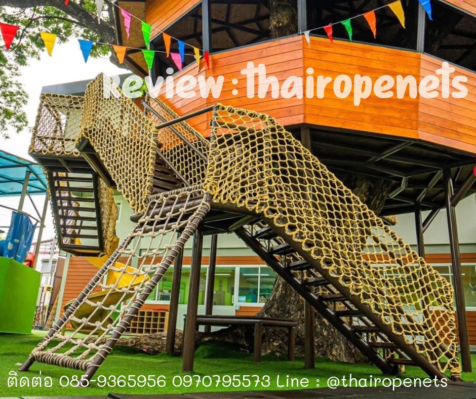 ตาข่ายกั้นราวสะพาน Bridge barrier netting ตาข่ายเชือกมะนิลาเทียมถัก ผสมสารป้องกัน UVใช้งานกลางแจ้ง ไม่มีราดำ พร้อมใช้งาน